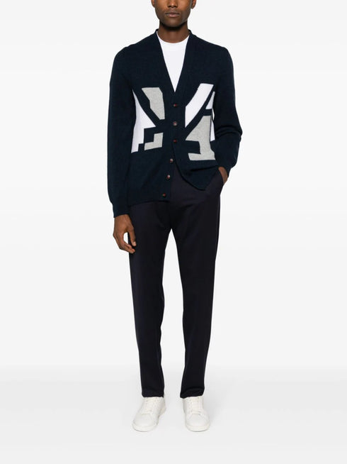 intarsia-knit cashmere cardigan